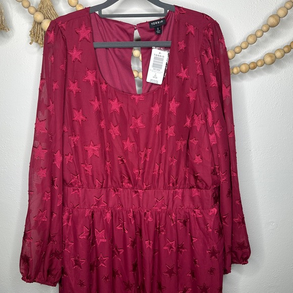 torrid Dresses & Skirts - NEW Torrid  Midi Clip Dot Chiffon Tiered Dress